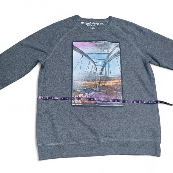 Mossimo Supply Co. Men's Gray Graphic Crewneck Sweater - Picture 3 of 11